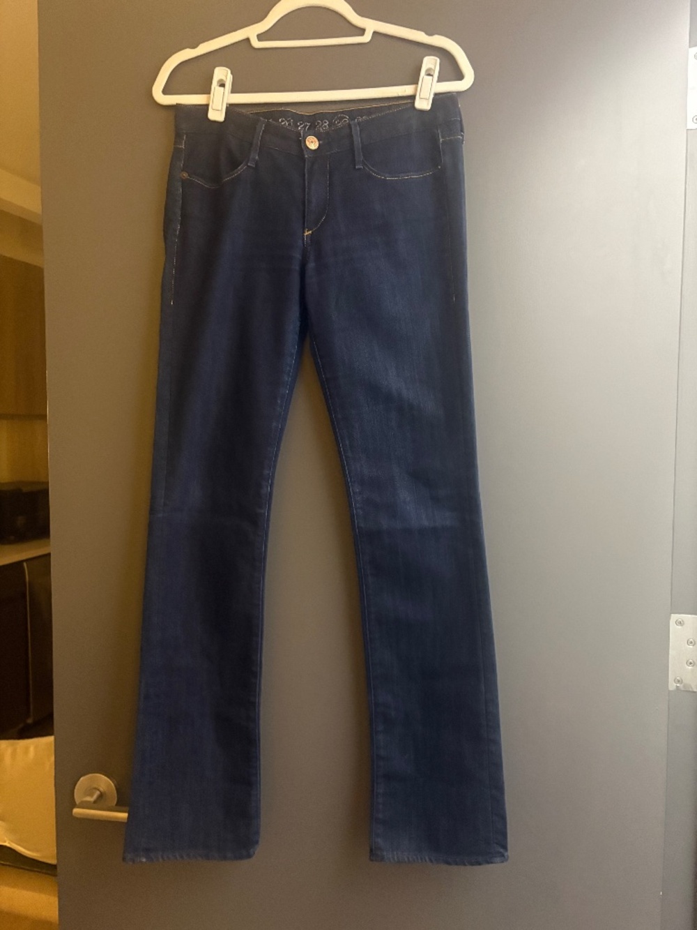 Earnest  Sewn Made in U.S.A.  Low Rise Straight Leg Jeans